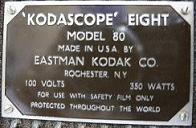 Kodascope 8 model 80; 8mm; plate(2);8%